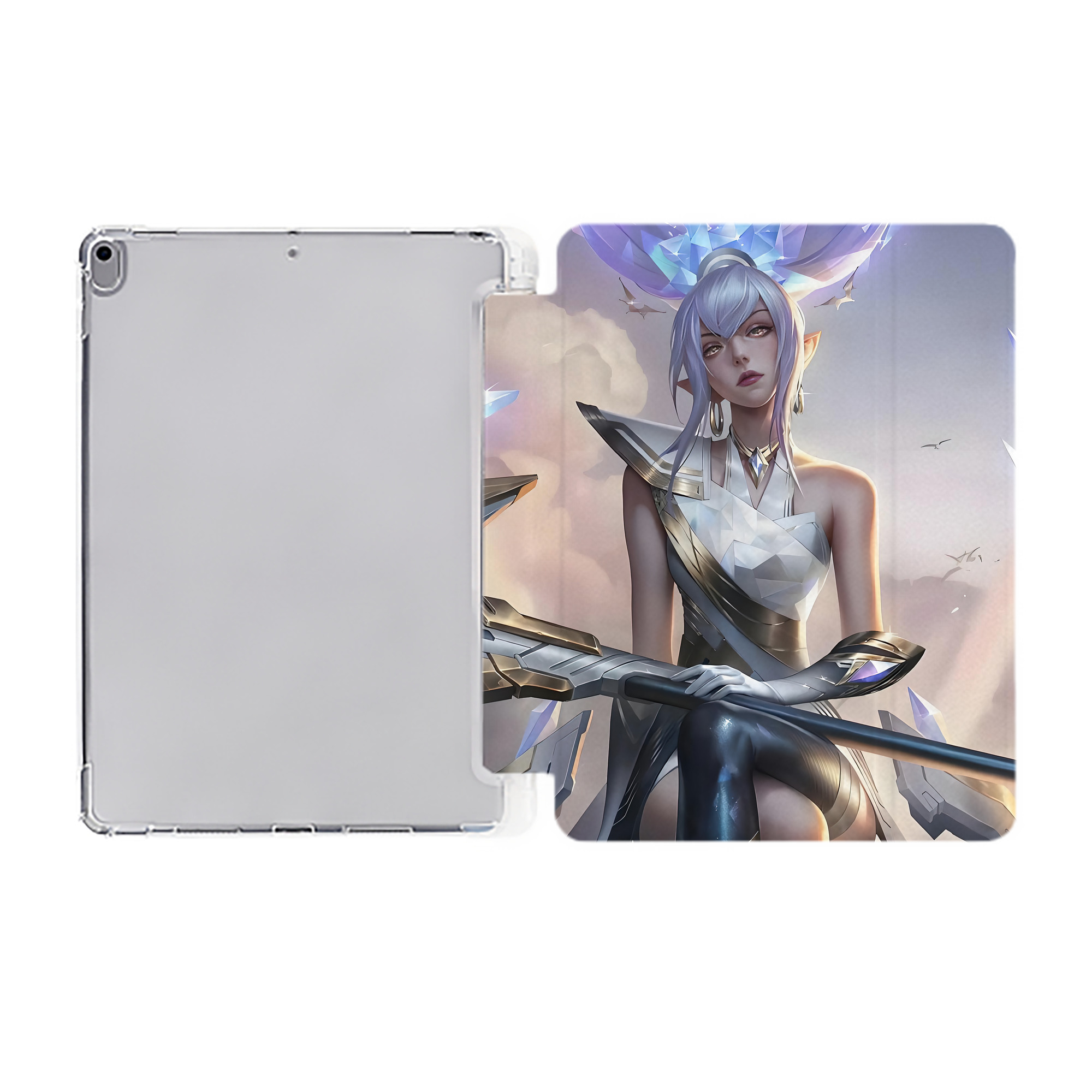（画像用） リーグ・オブ・レジェンド League of Legends LOL IPad ケース ペン収納付き 三つ折りスタンド PUレザー×シリコン 対応機種9.5/10.5/10.9インチ